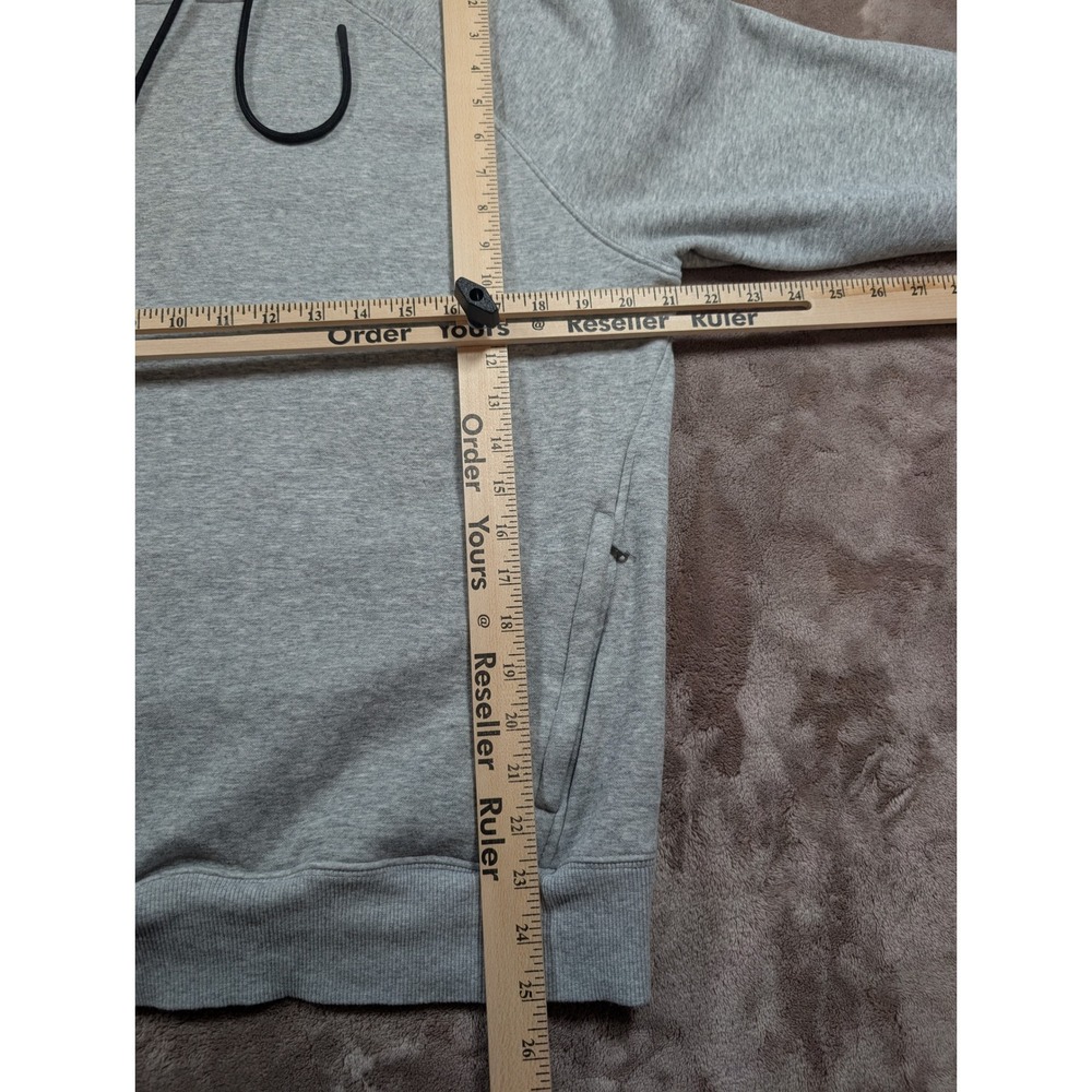 Fabletics Go-To Hoodie Mens XS Grey Heather Raglan Sleeve Zip Pocket Pullover - Picture 3 of 8